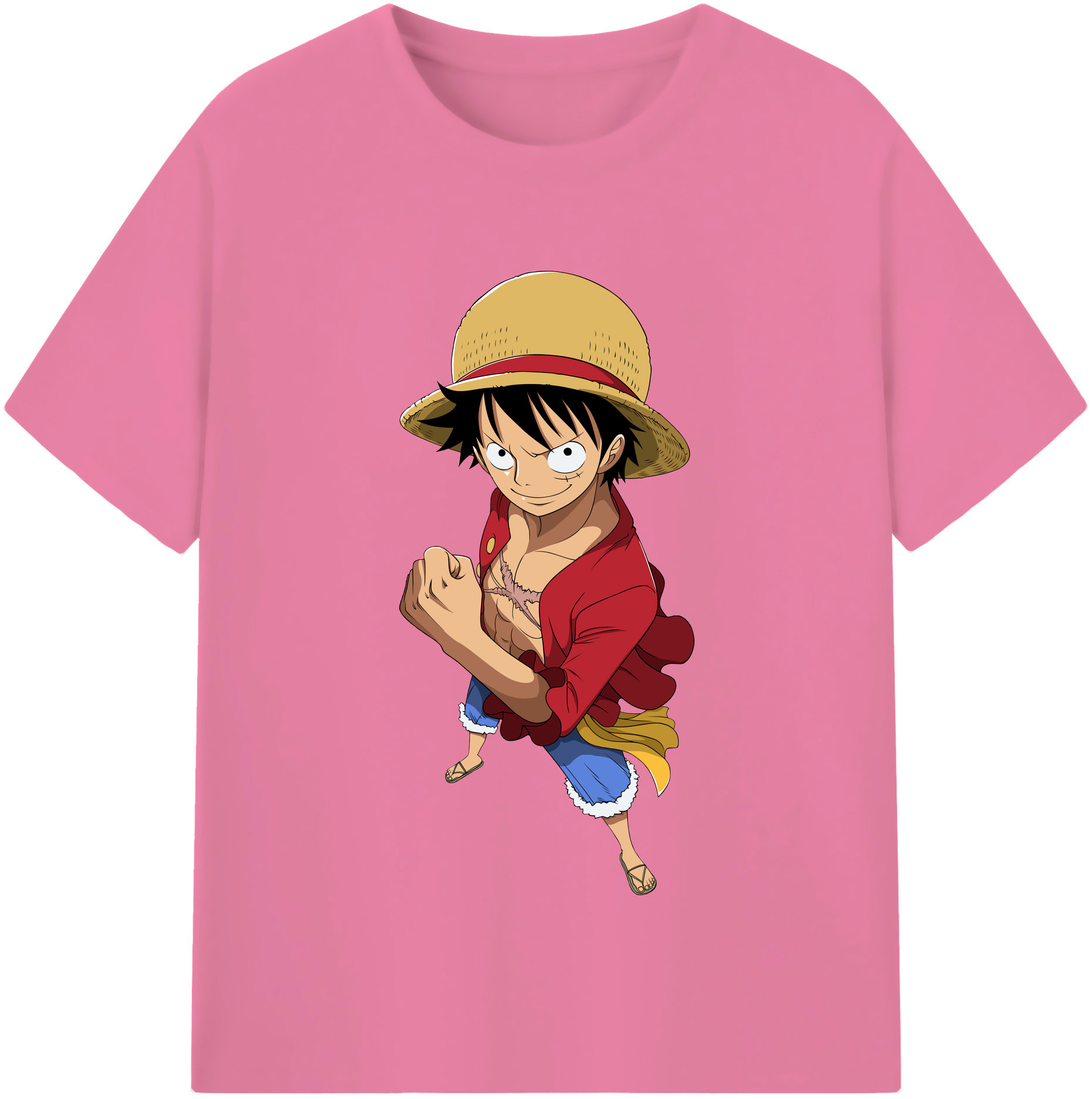 ワンピース モンキー・D・ルフィ ONE PIECE Monkey D. Luffy 綿100％半袖Tシャツ（フロントプリント）
